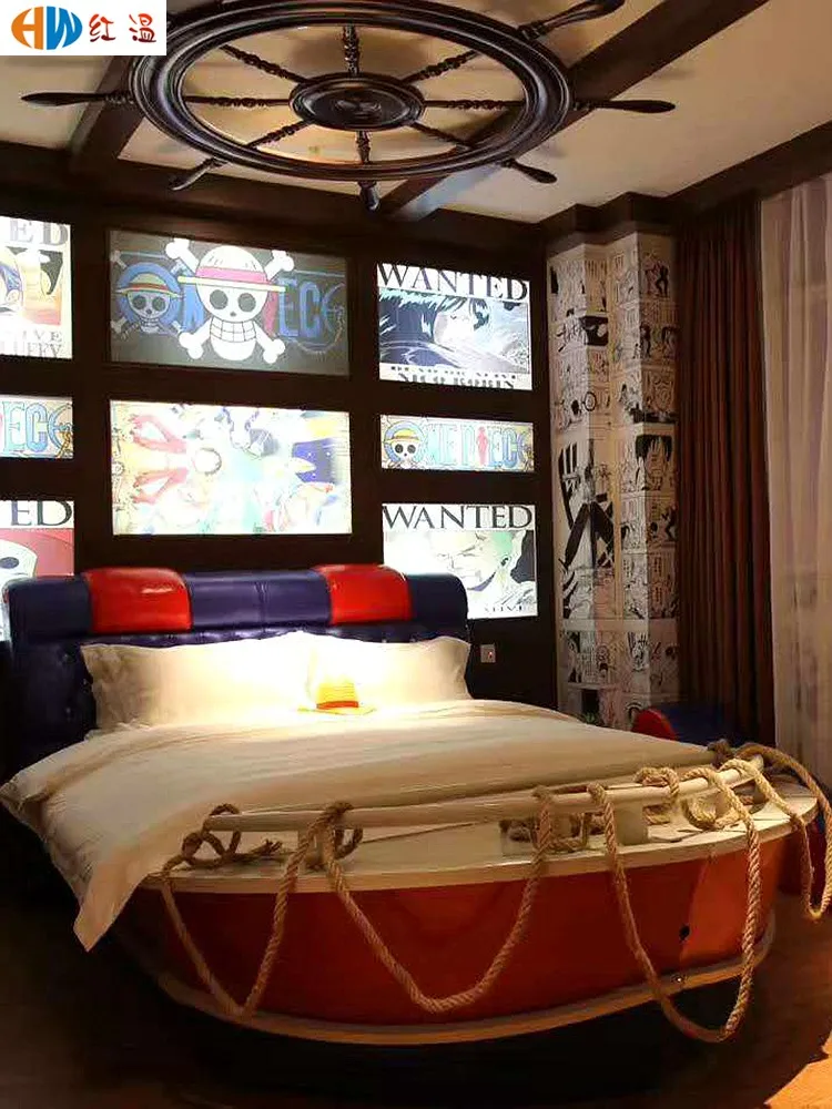 Bed & Breakfast Furniture Light Luxury Hotel Water Bed Ocean Theme Hotel Electric Bed Art Creative Modern Pirate Ship