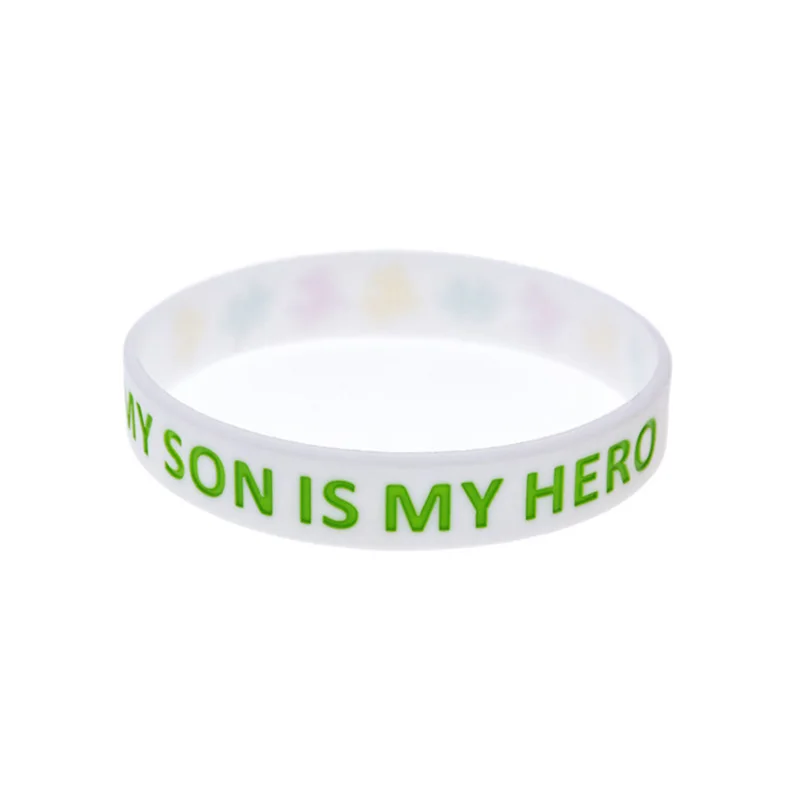 1 PC My Son Is My Hero Silicone Wristband Autism Awareness Inspirational Bracelets Family Love Gift Idea