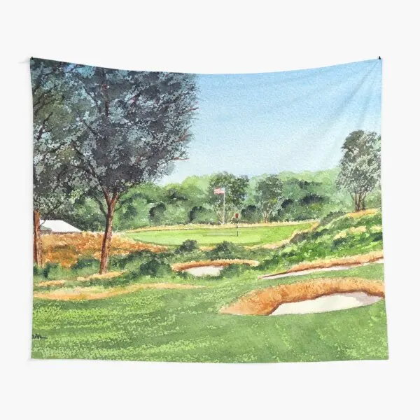 Merion Golf Course 16Th Hole  Tapestry Hanging Decoration Wall Colored Mat Bedspread Room Blanket Bedroom Printed Yoga Home