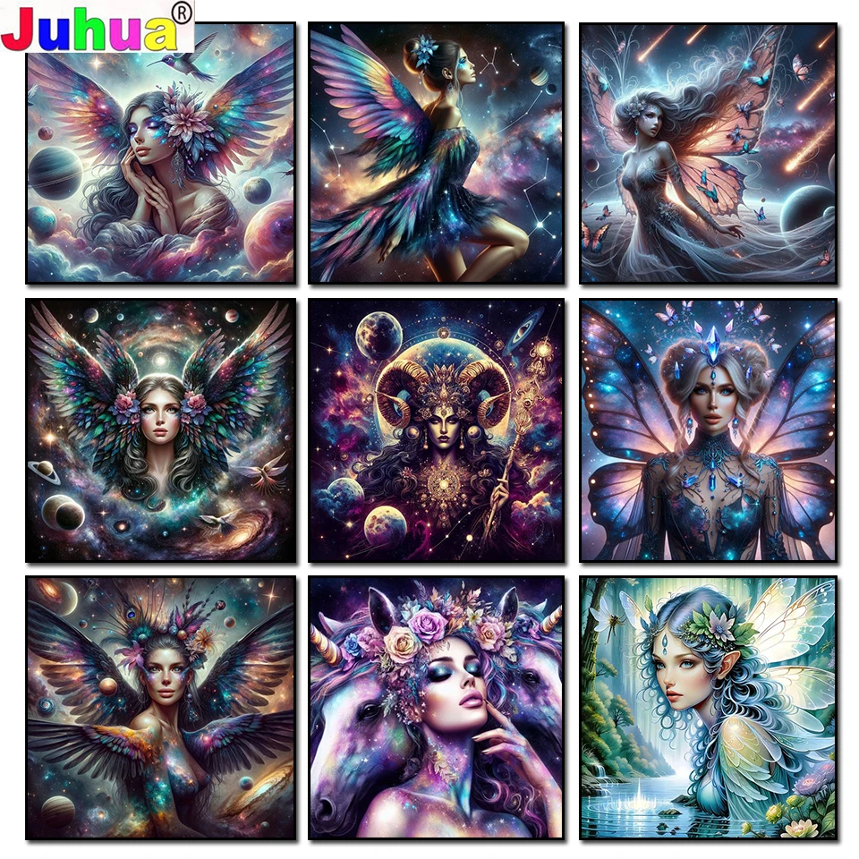 beautiful fairy DIY Diamond Painting  Full Diamond Mosaic New Series Rhinestone Angel Art Cross Stitch Embroidery Kit Home Decor