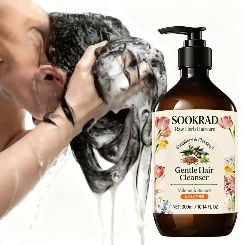 Flaxseed Infused Gentle Hair Cleanser, Sulfate Free, For All Hair Types, 10.14oz