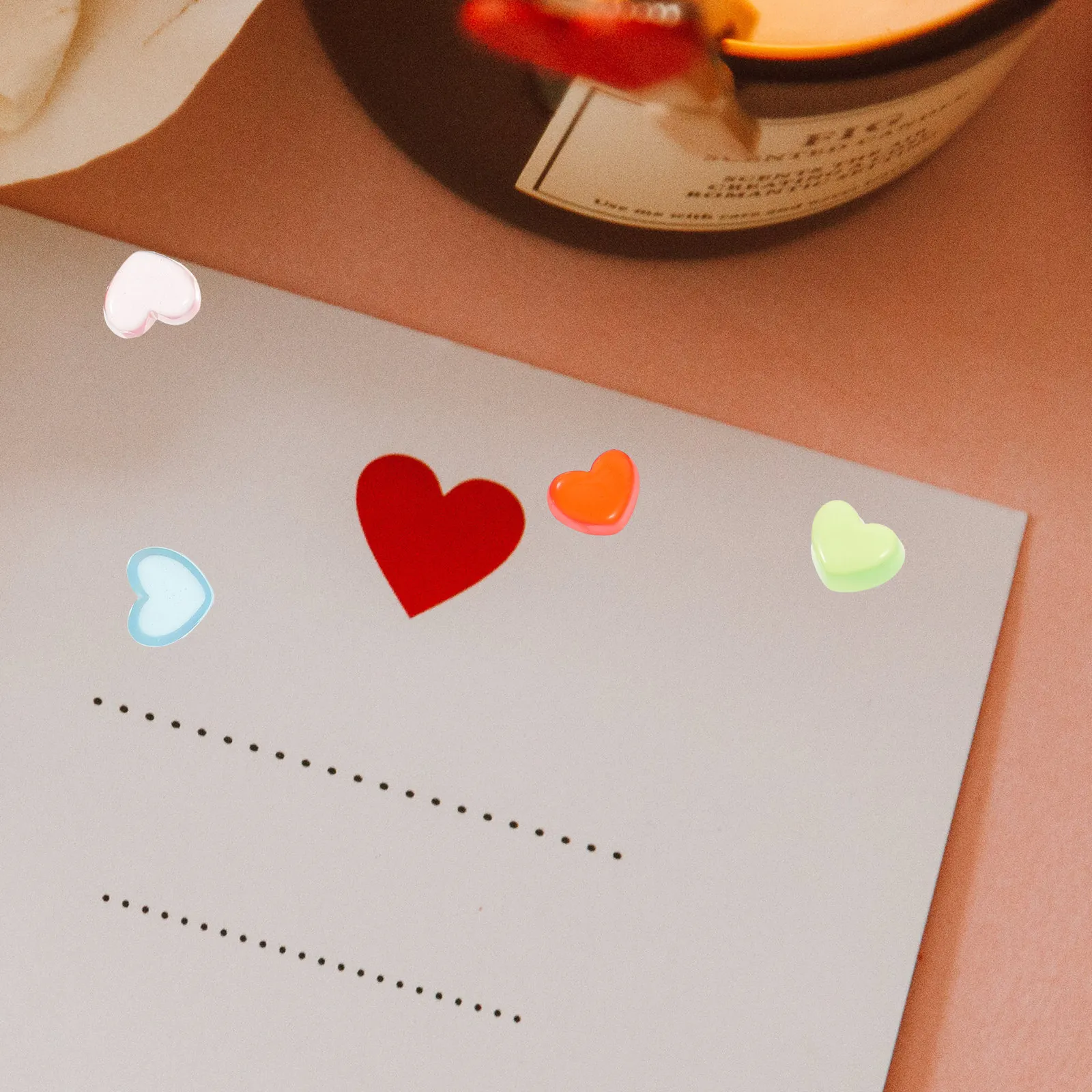 100Pcs Colorful Heart Charms Resin DIY Flatback Miniature Phone Case Decorations Vase Fillers Hair Accessories Table Scatter