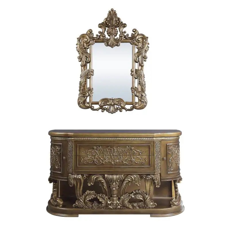 مرآة بلمسة نهائية باللونين البني والذهبي من قسطنطين (مرآة فقط)