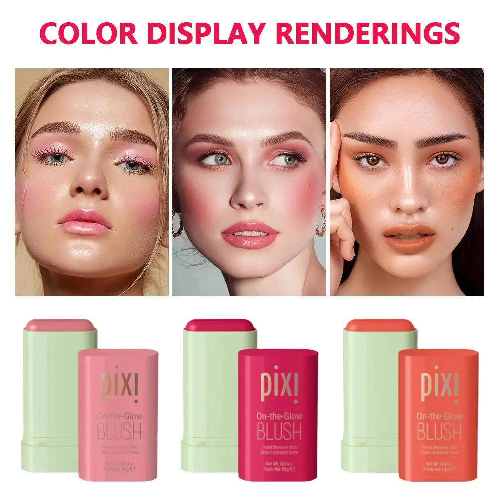 1Pc Blush Stick Multi-function Easy Tinted Makeup Rouge Blusher Cream Waterproof Long Lasting Rendering Brightening Skin Tone