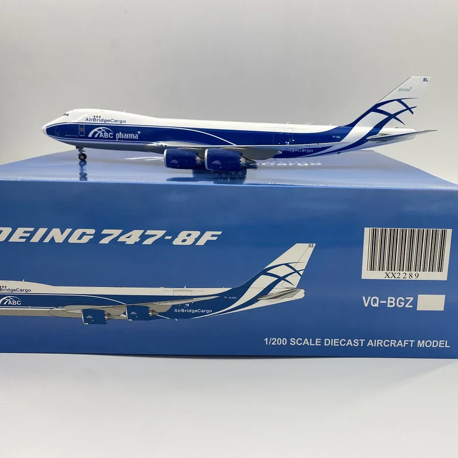 Diecast 1/200 Russian Air Bridge Cargo Aviation B747-8F Simulation Alloy Aircraft Engine Room Large Decoration Gift