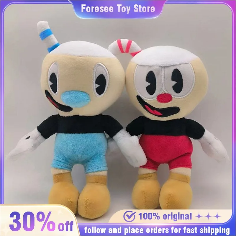 24cm Adventure Game Cuphead Plushed Toy Doll Mugman The Devil Legendary Chalice Plush Dolls Cute Kawaii Toys for Children Gifts