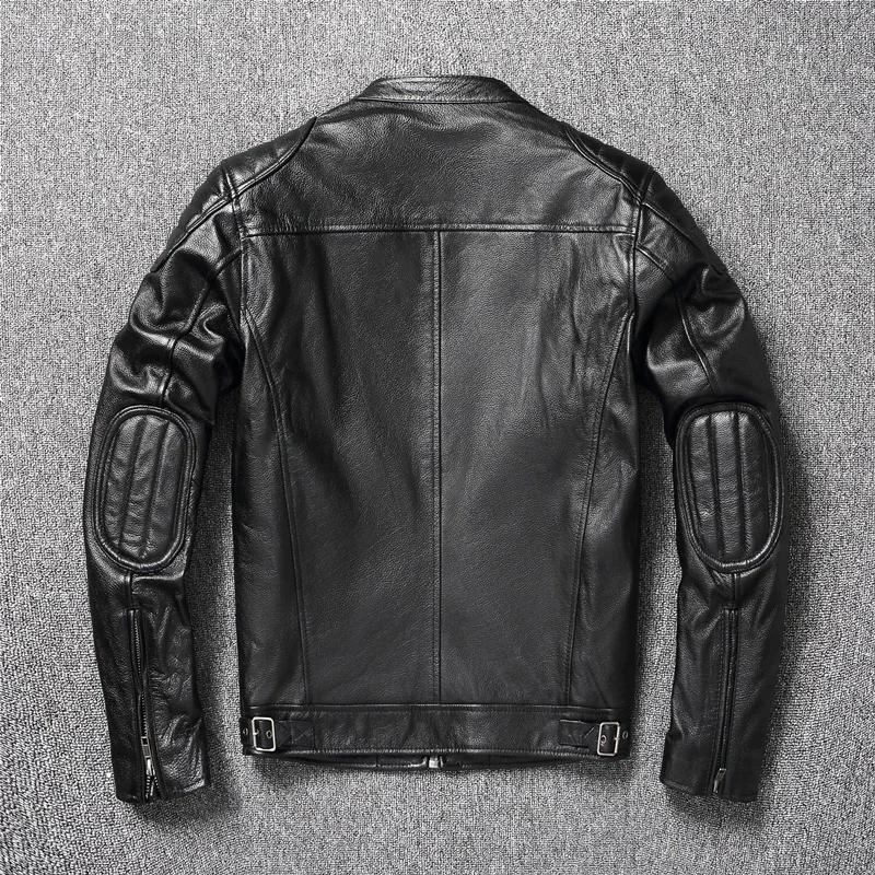 Vintage genuine cowhide leather jacket men's biker jacket men's biker clothing Spring Festival Asian yards