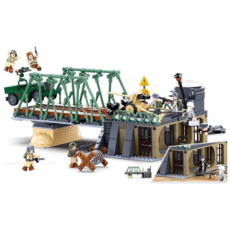 

New Military World War 2 Battle of Budapest Bridge Winter Counterattack Army Building Blocks Kit Bricks Classic Model Toys Gift