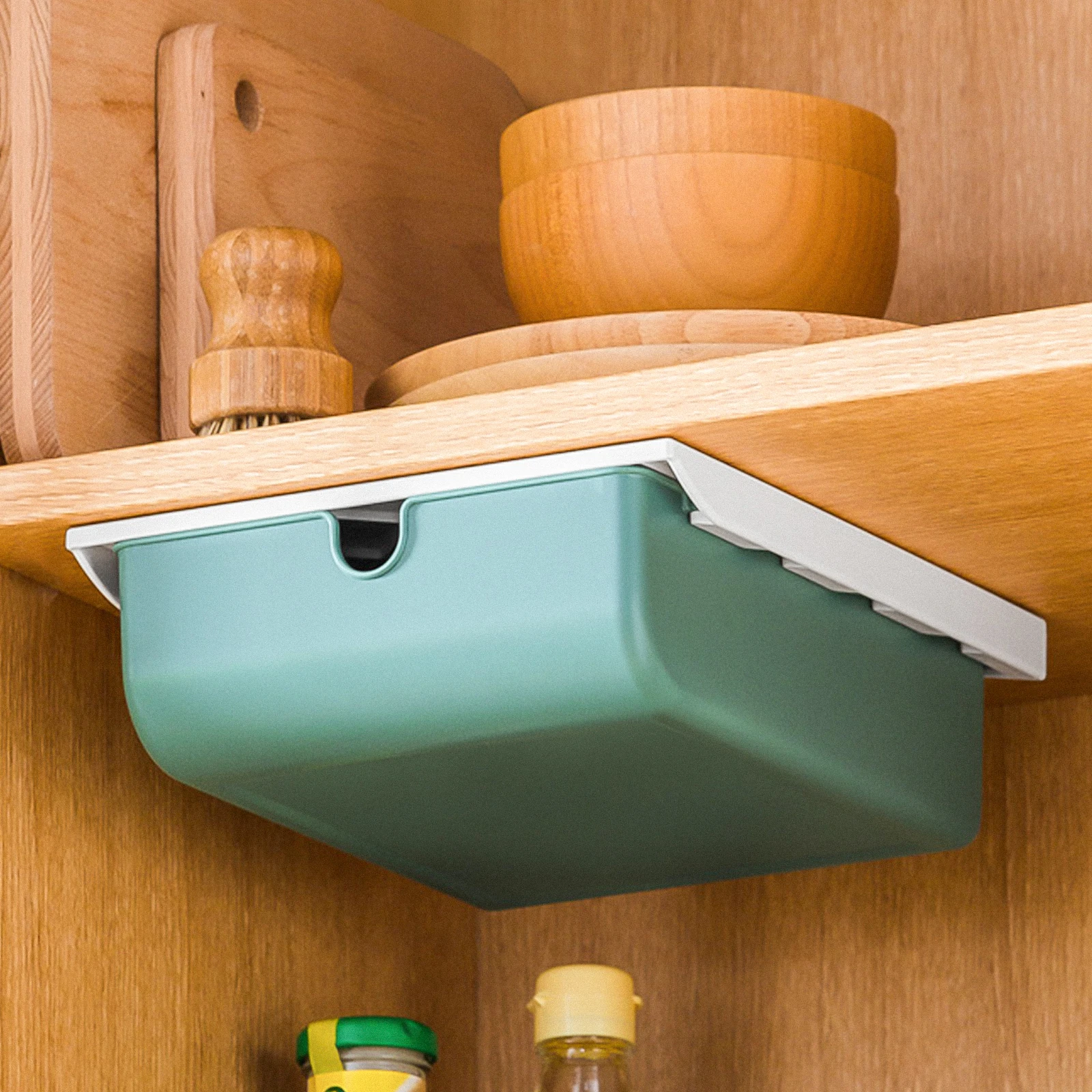 

Desk Drawer under Storage Box Table Hidden Sticky Organizer Green Office Drawers