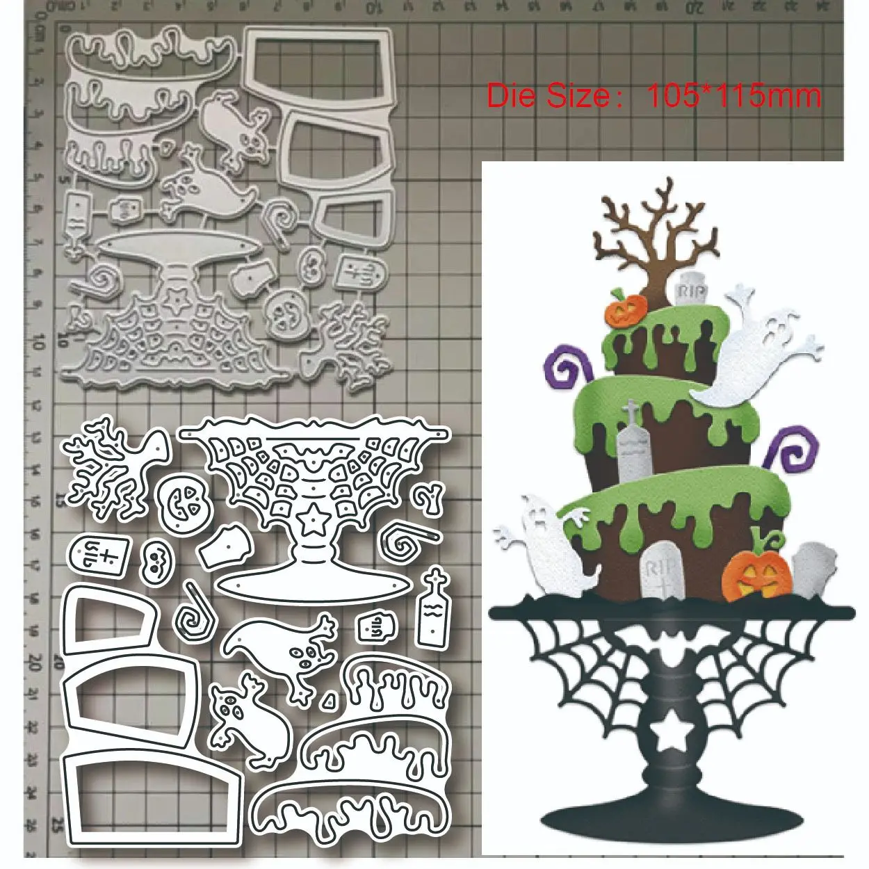 2023 New Halloween Element Cake metal dies cut decoration Scrapbook paper craft knife mould blade punch stencils dies