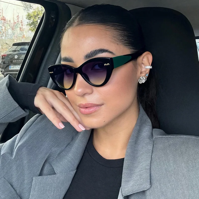 Nouveauté lunettes de soleil œil de chat femmes forme ovale lunettes Style Vintage marque MM femme extérieur UV400 lunettes