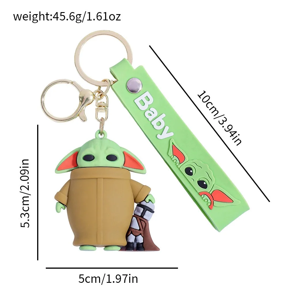 1 Set or 10 Sets In Stock Grogu Baby Yoda Multi-Style 3D Silicone Keychain Set Cute Mandalorian Figure Bag Charm Backpack Pendan