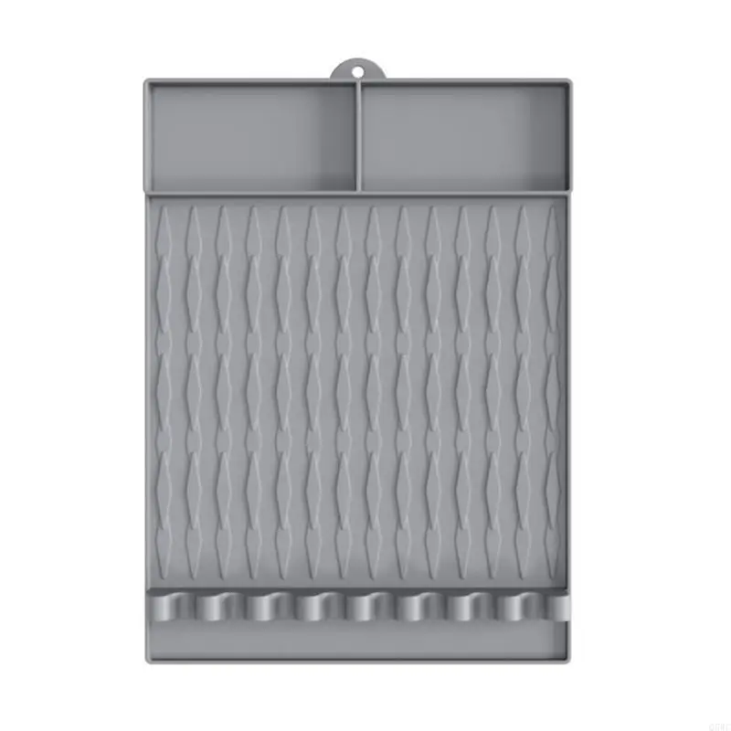 Silicone Griddle Accessories Mat Storage Holder for BBQ Utensils Spatula Pad with Separate Compartments Barbecue Supply Q5WC