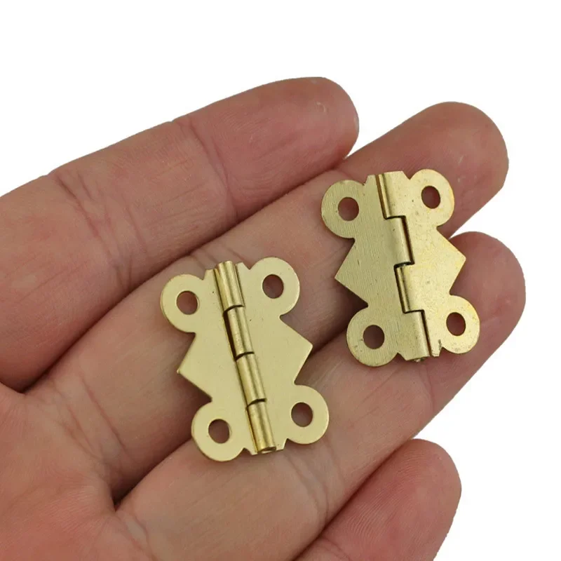 30pcs Bronze Gold Silver Mini Butterfly Door Hinges Cabinet Drawer Jewellery Box Hinge For Furniture Hardware