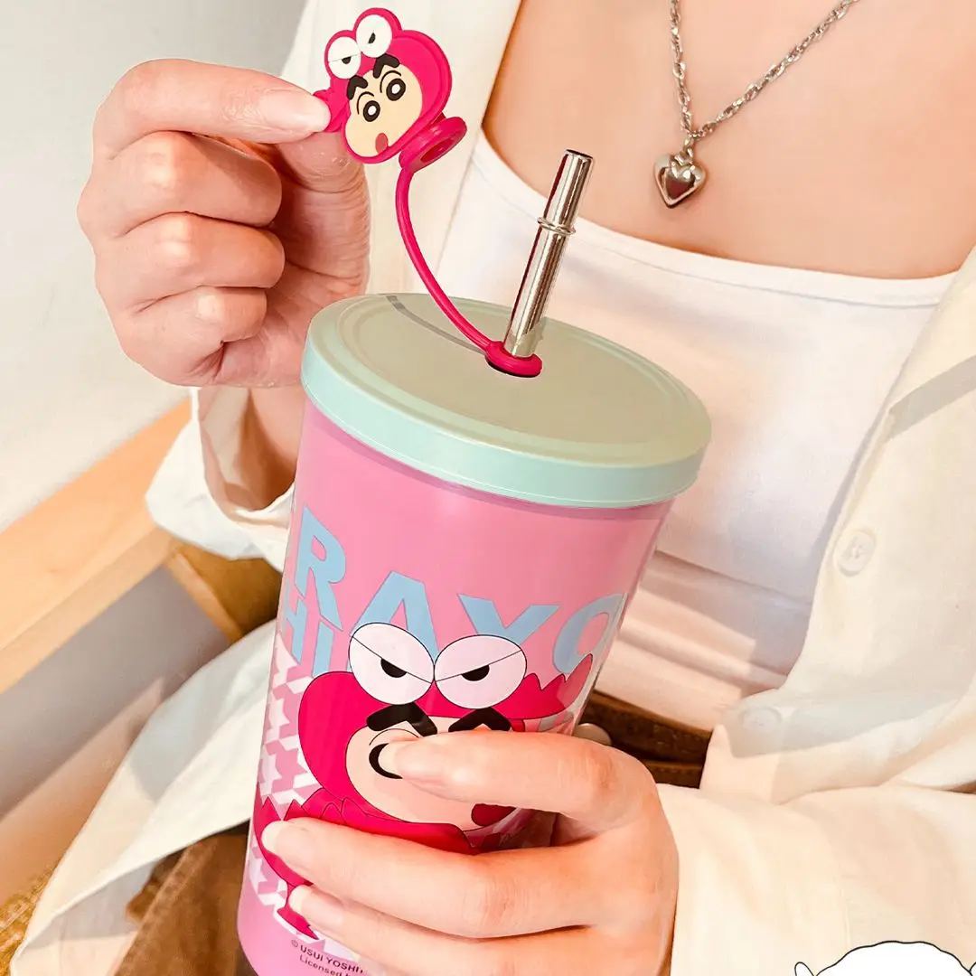 Anime Crayon Shinchanss Stainless Steel Insulated Cup Portable Cold Drink Mugs Cup Driving Water Bottle Large-capacity Straw Cup view 5