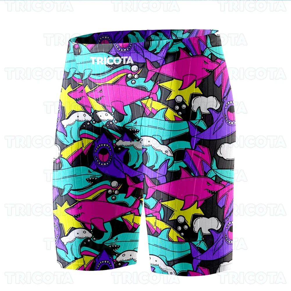 Summer Men Jammer Swimming Trunks Endurance Athletic Training Swim Shorts Outdoor Beach Quick Dry Tight  Jammers Surfing Trunks