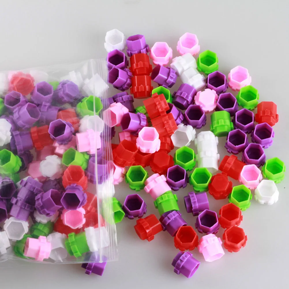 

200pcs Honeycomb Color Cup Ink Cup Paint Cup Pigment Cups Plastic Ink Cup for Painting Use (Pink)