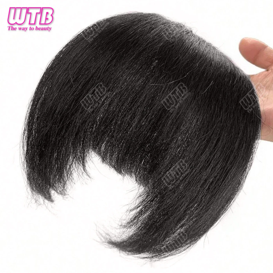 Synthetic Yaki Bangs Wig Thick Fluffy Bangs Ladies Fluffy Bangs Wig with Sideburns