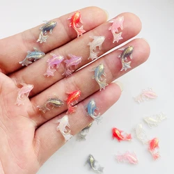 100 Pcs Nieuwe 12*15Mm Leuke Mini Shiny Cartoon Goudvis Hars Beeldje Ambachten Plaksteen Ornament Sieraden Maken Hairwear accessoires