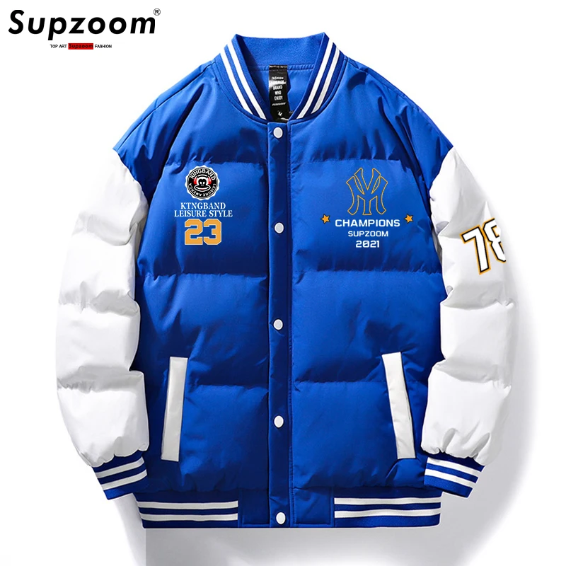 Supzoom New Arrival Fashion Parka Thick Casual Regular Quilted Male Popular Clothes Patchwork Baseball Coat Winter Jacket Men