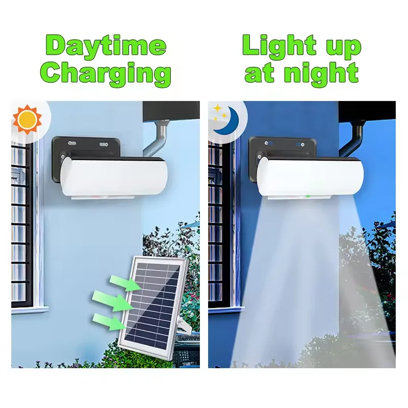 Afstandsbediening gesplitst zonne-licht driekleurig licht binnenplaats tuin straat waterdichte inductie buitenwandlamp