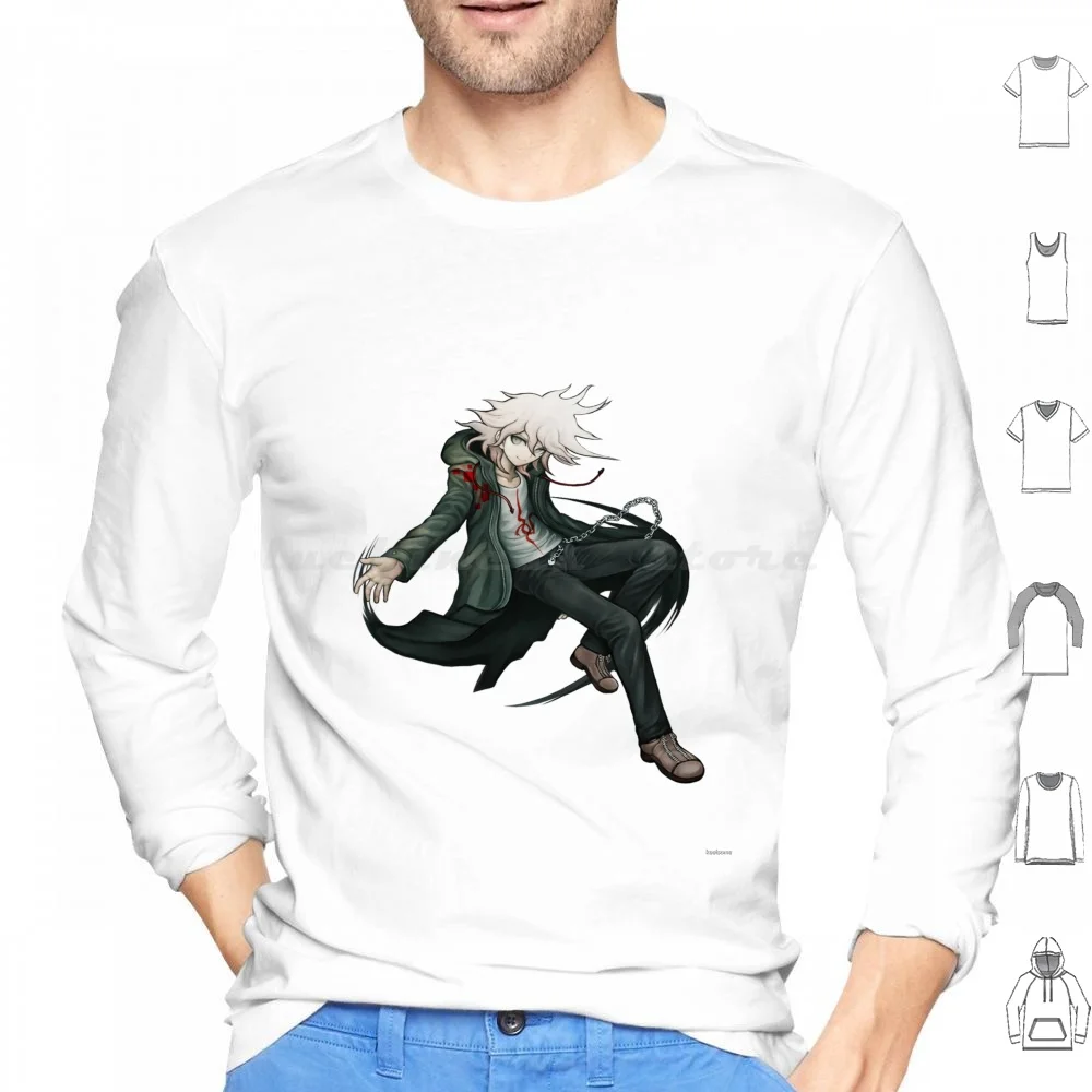 Nagito Komaeda Hoodie cotton Long Sleeve Dangan Ronpa Danganronpa Nagito Komaeda Nagito Komaeda Sdr2 Super Dangan Ronpa 2