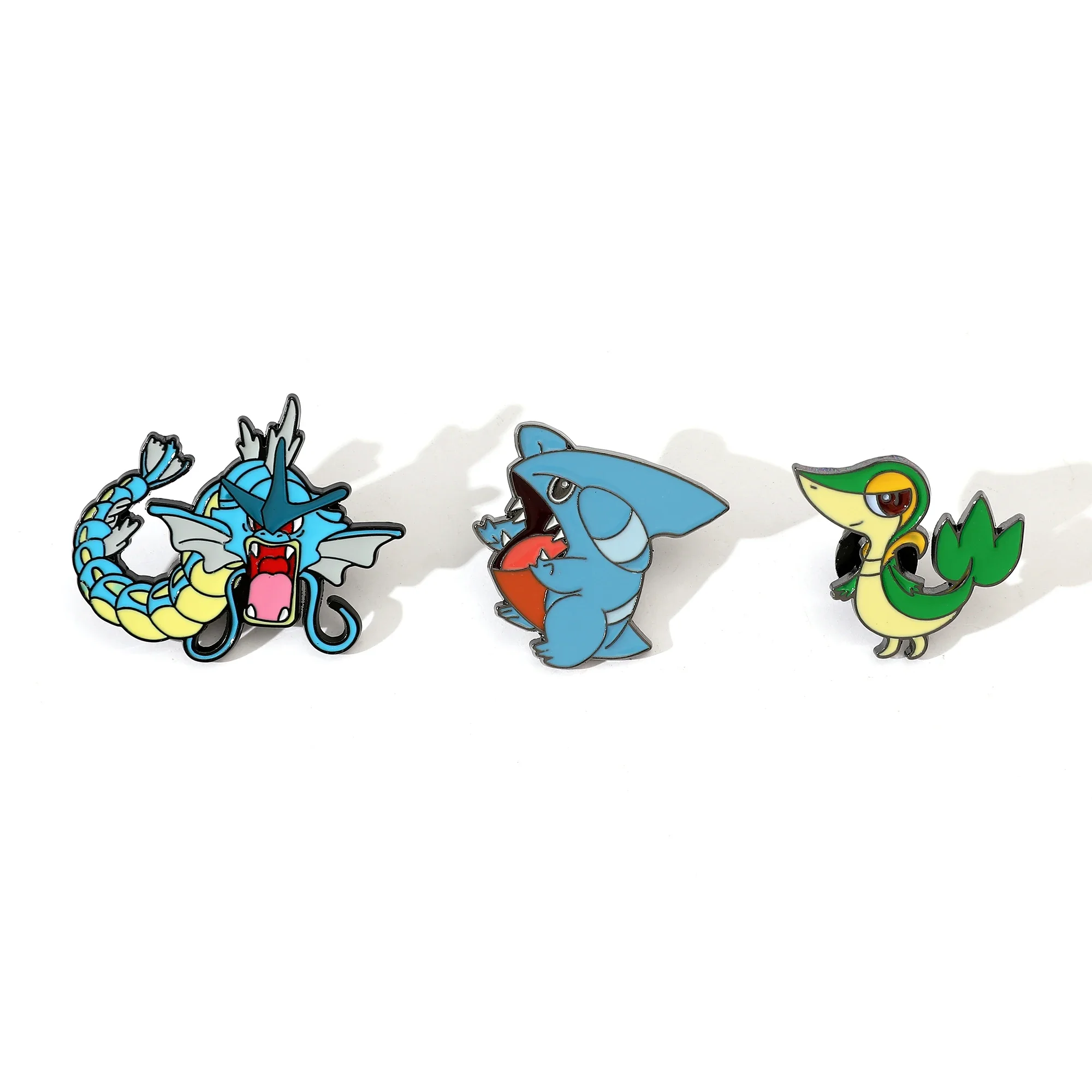 3 Pcs Cartoon Gible Brooch Handsome Gyarados Enamel Pin Metal Badge Jewelry Backpack Clothing Accessories Festive Gift