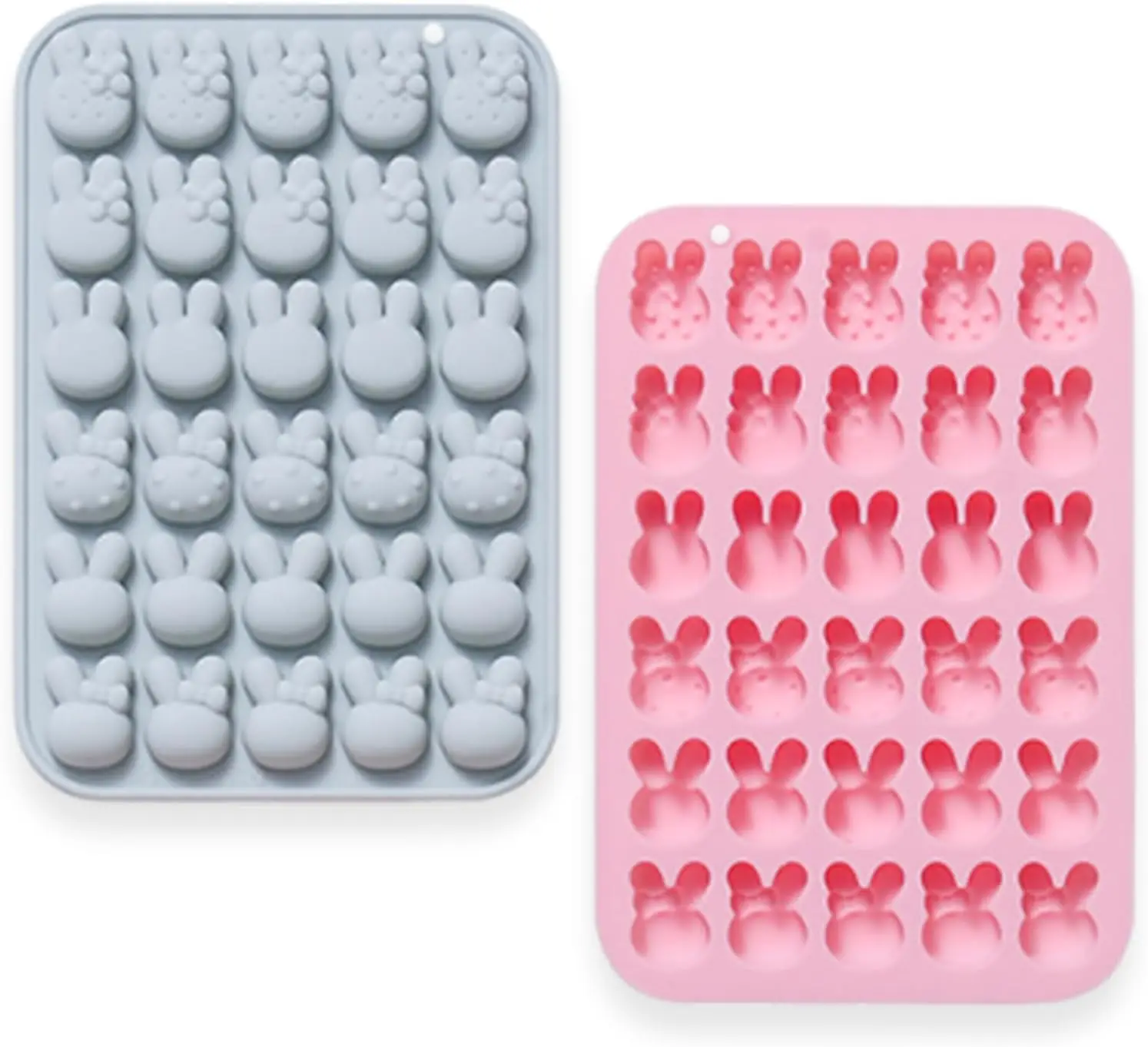 

Easter Bunny Silicone Molds 6 Shaped Rabbit 30 Cavities Candy Mould for Baking Rabbit Chocolate Jello Resin Gummies Cake Decor