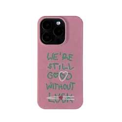 Creative INS sfondo rosa verde inglese Motto Chic custodia per telefono per iPhone 15 14 11 12 13 Pro Max Plus Cover posteriore