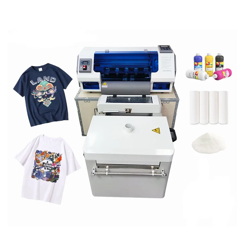 Inkjet Desktop Printer XP600 A3 30CM Packaging Desktop Printer Logo Clothing Inkjet Product Costume Dual-Head DTF Printer