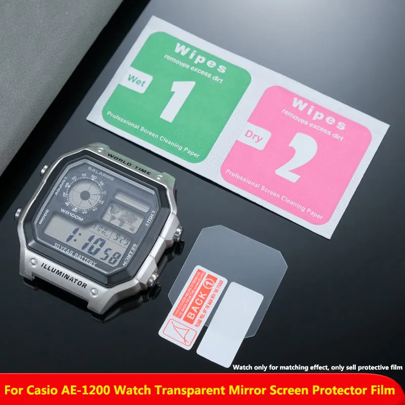 For Casio AE-1200 AE1200Wh AE-1300 AE1200 Watch edicated Explosion-proof Film HD Transparent Mirror thin Screen Protector Film