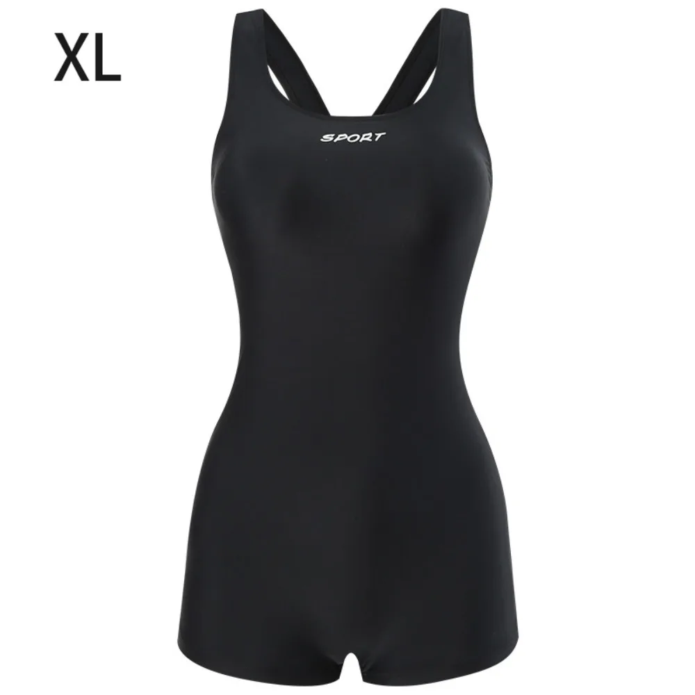 

Flat Corner One-piece Swimsuit Chlorine Resistant With Chest Pad Slimming Swimsuit Plus Size Conservative Design