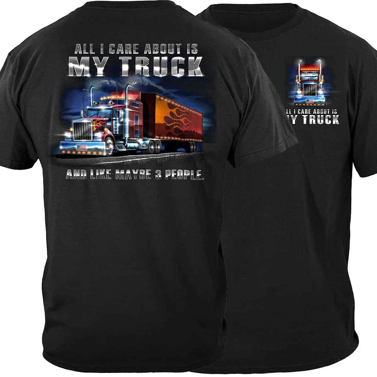 

Все, что я уход о моем грузовике. Забавная подарочная футболка американского дальнобойщика, новая футболка из 100% хлопка с коротким рукавом и круглым вырезом, повседневный мужской топ