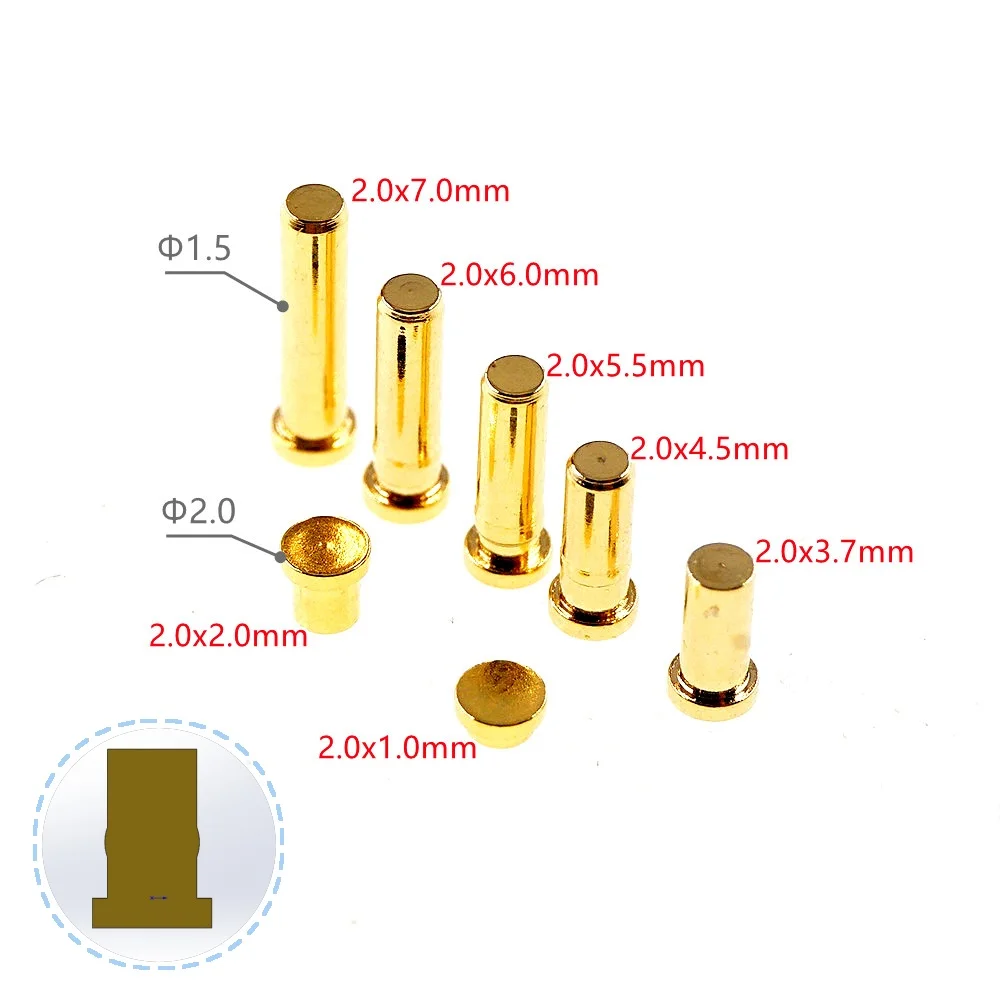 10Pcs Diameter 2.0 MM Pogo Pin Connector Female Seat 1 2 3 3.7 4.5 5.5 6 7.0 Height 3 AMP SMT Surface Mount PCB Straight Gold 1u