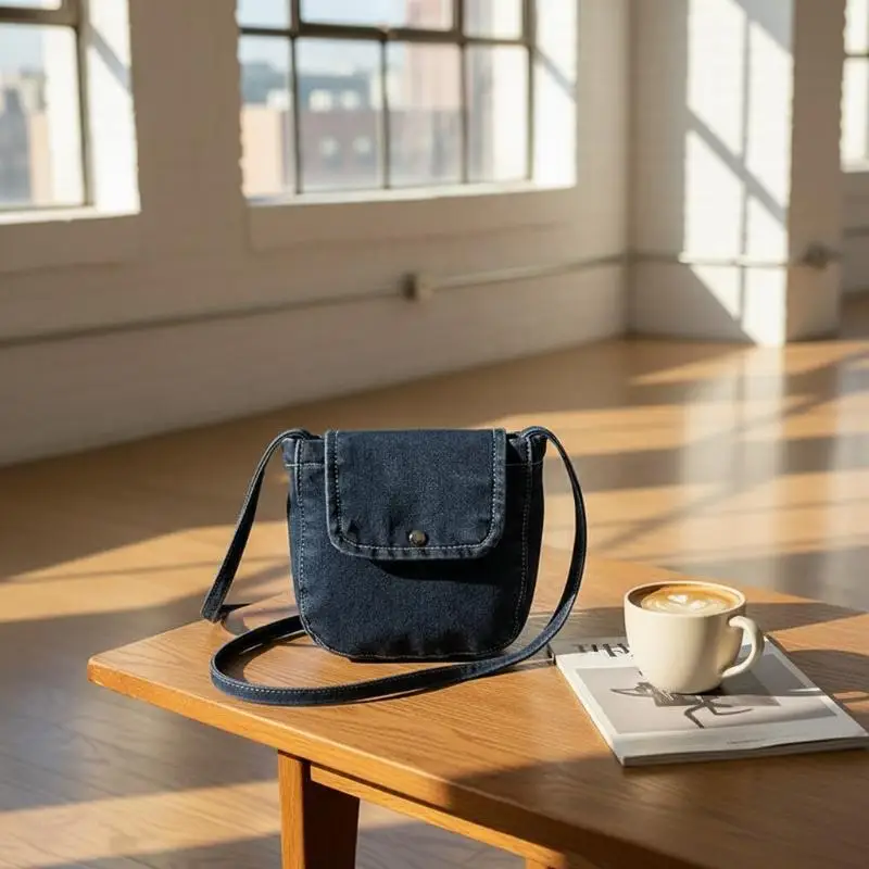 Trendy Denim Shoulder Bag For Women Fashionable Crossbody Purse Casual Versatile Commute Handbag