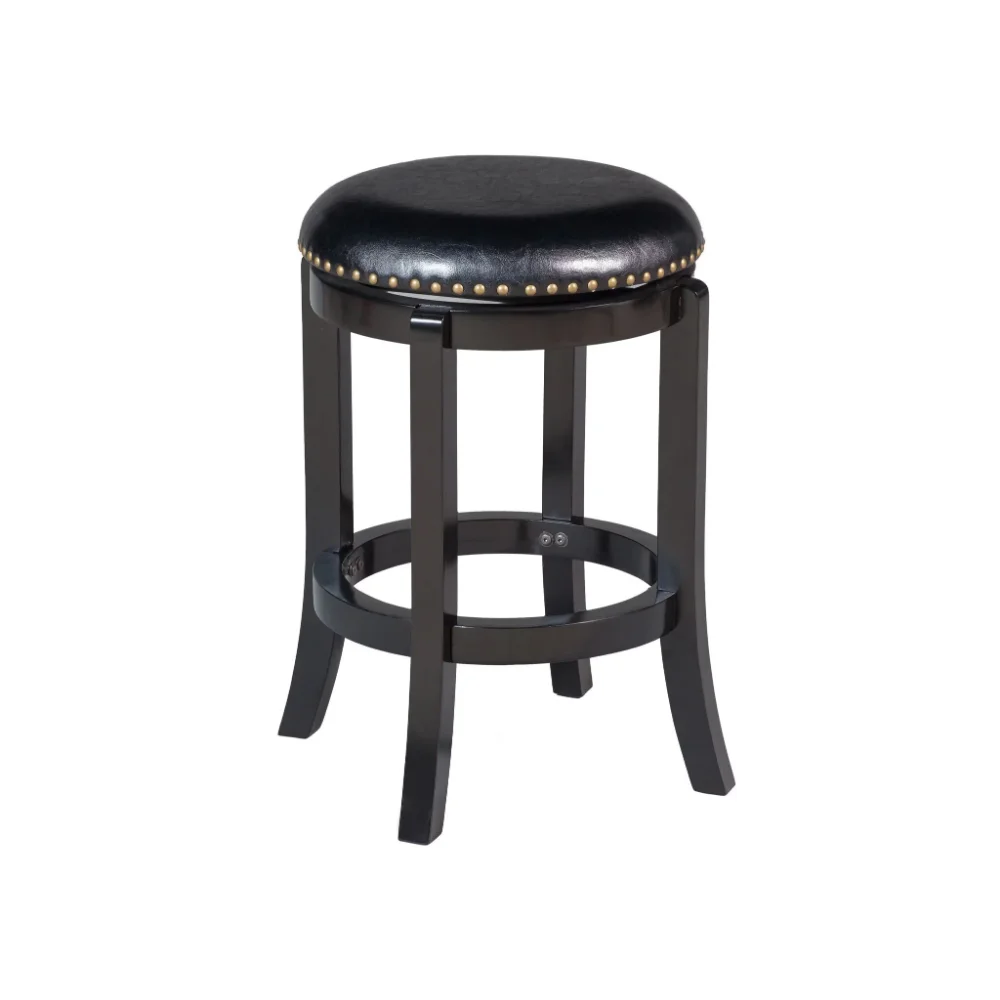 Boraam Cordova 29in. Backless Swivel Wood Bar Stool, Black Finish counter stool