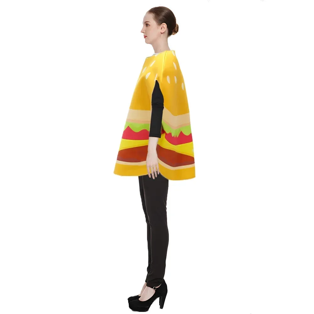 

A Funny Food Hamburger Hot Dog Croissant Cosplay Costume Adult Halloween Costume Carnival Masquerade Party Stage Performance Set