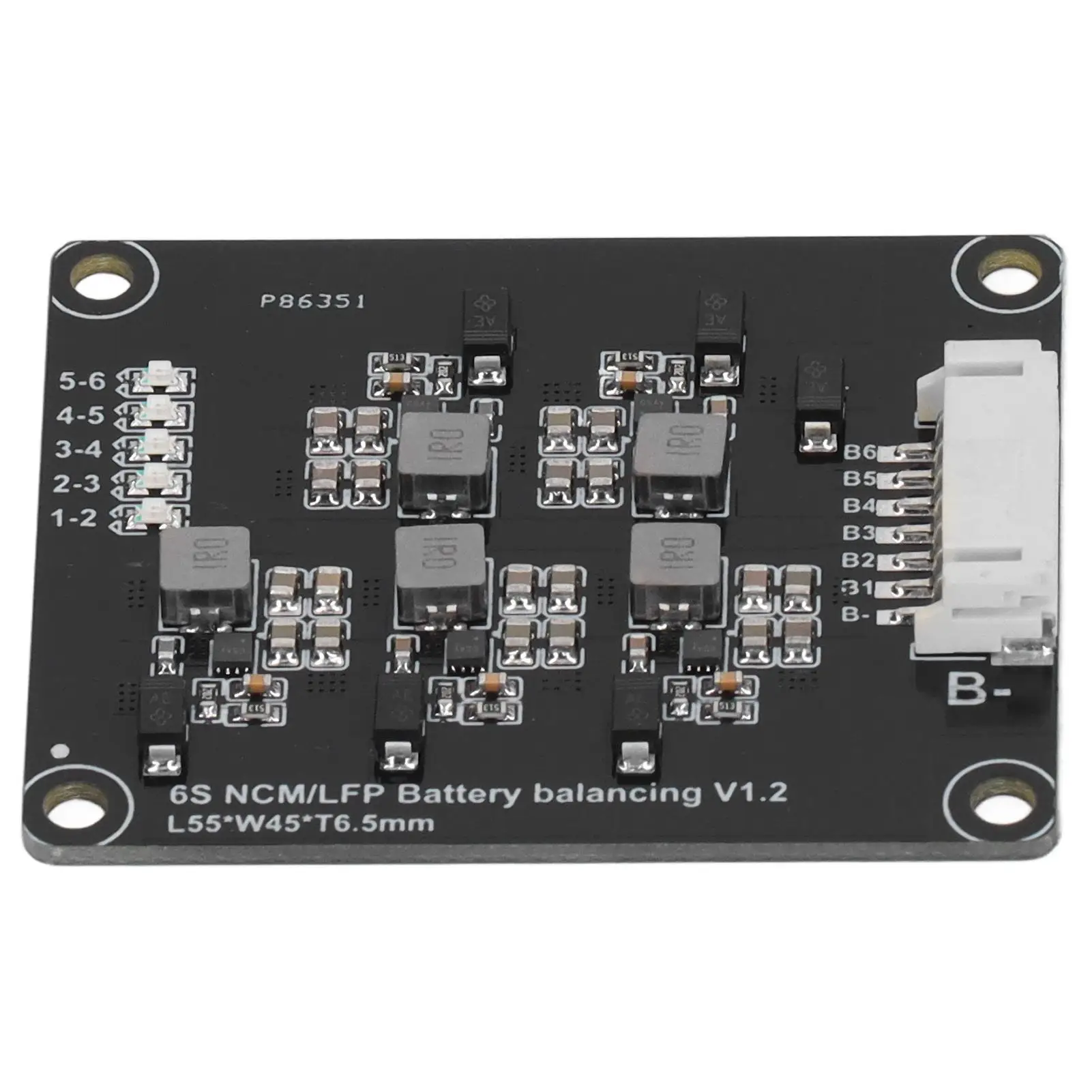 لوحة توازن البطارية DC 2-4.5V 6S، المعادل النشط، استهلاك منخفض للطاقة مع مؤشر ضوء الكابل