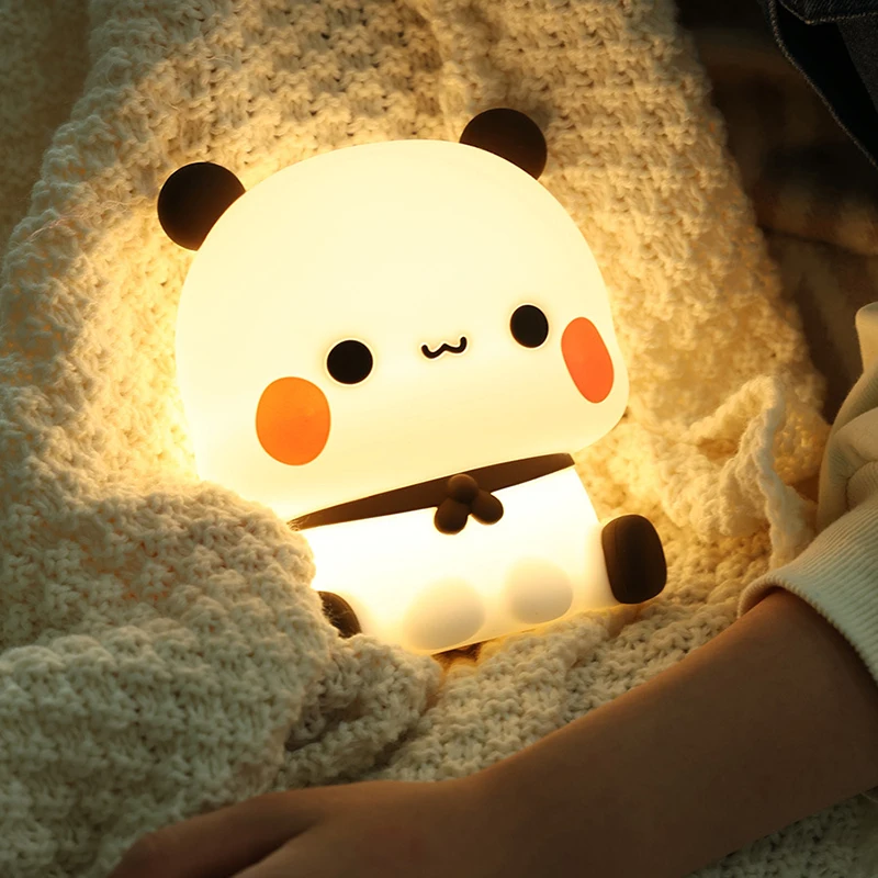 15cm Bubu And Dudu Night Light Lamp Kawaii Yier Figure Led Nightlight Panda Lamp Bedside Bedroom Living Room Decoration Toy Gift