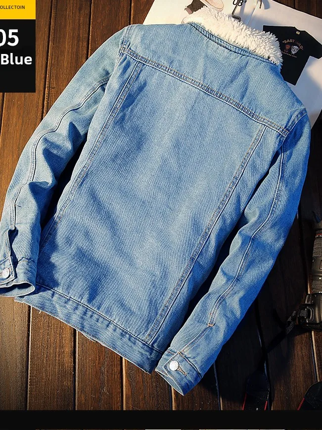 

Мужское джинсовое пальто на подкладке Fce, оверсайз, тепе хлопковое пальто, корейское пальто, осенне-зимняя модная повседневная верхняя одежда