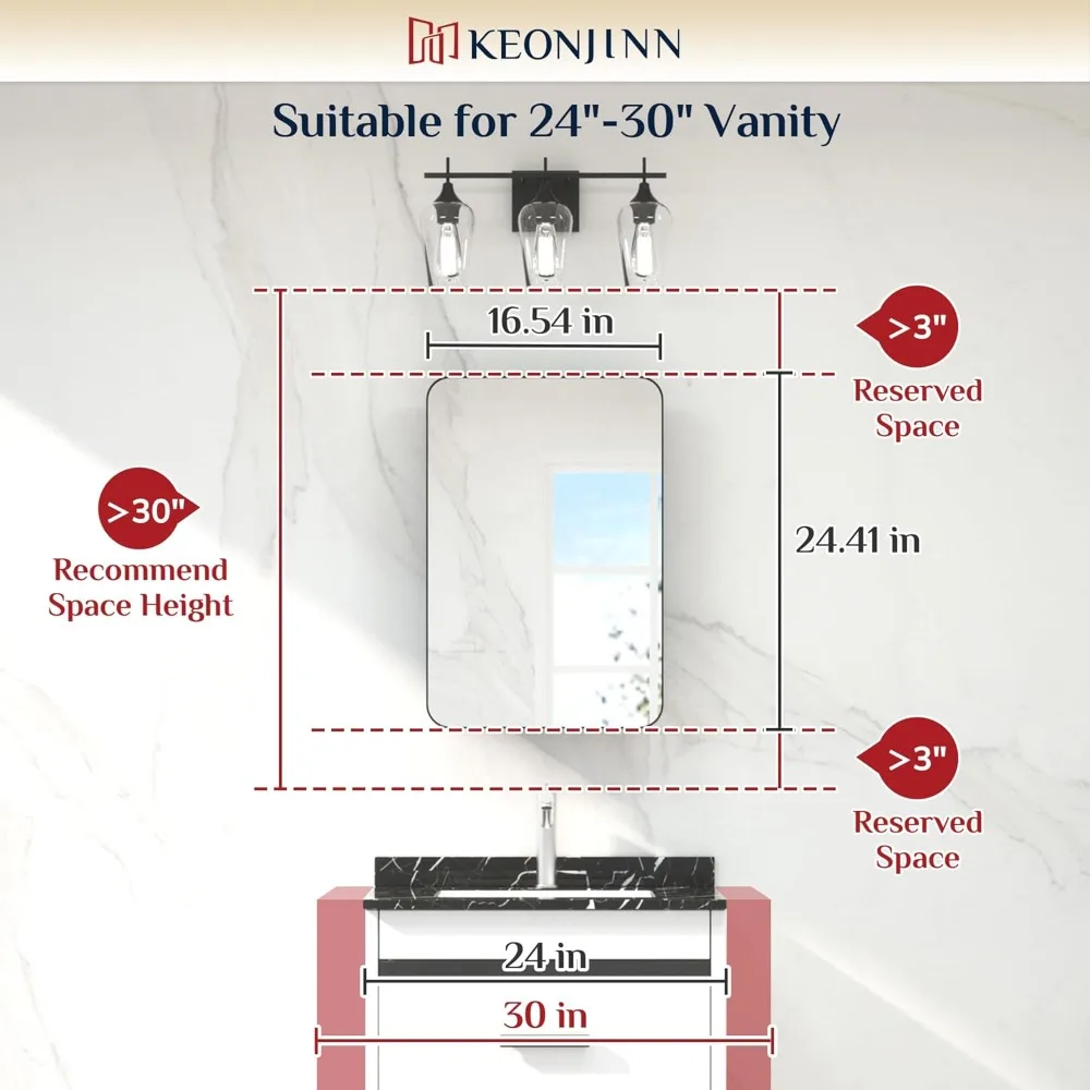Аптечка из матового никеля для ванной комнаты, аптечка 16 x 24 дюйма с зеркалом, серебристая рамка из нержавеющей стали, регулируемая