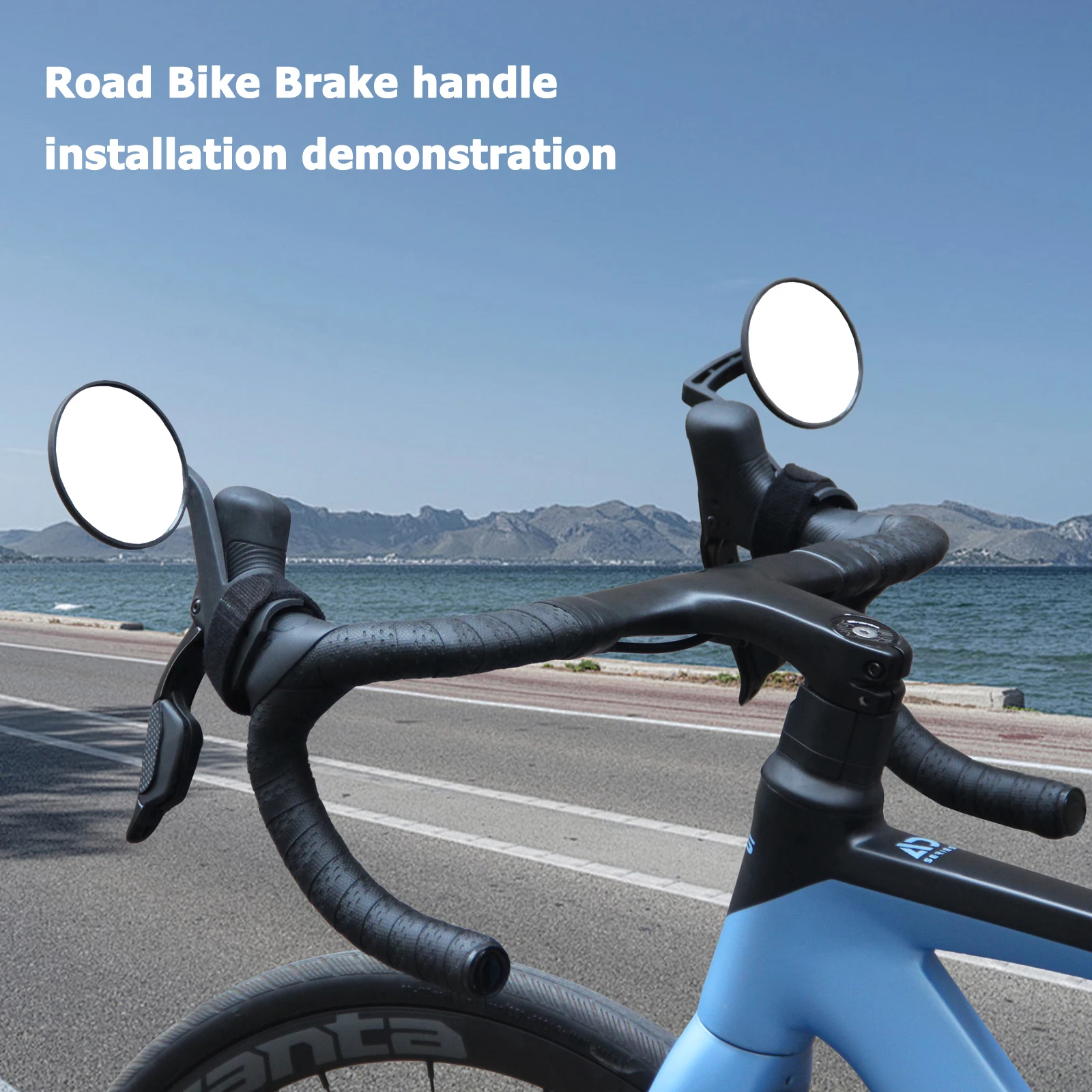 Rennrad-Spiegel, drehbar und verstellbar, Weitwinkel-Rückspiegel, stoßfest, konvexer Spiegel, universelles Fahrradzubehör – Detail 2