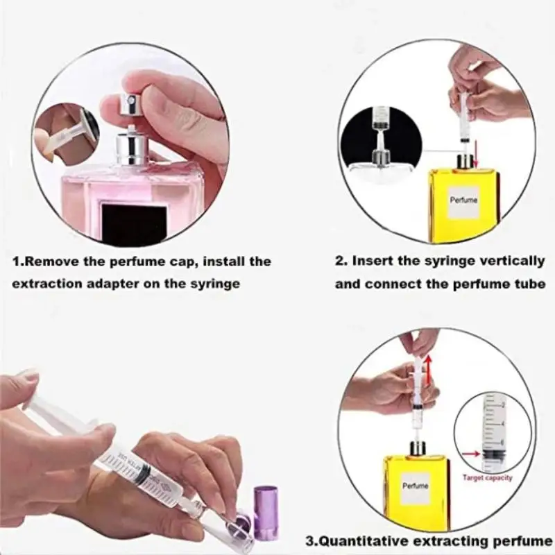 New 1/3Pcs Syringe Plastic Perfume Dispenser Tool 10ML Refills Cosmetics For Quantitative Distribution Of Refillable Bottles