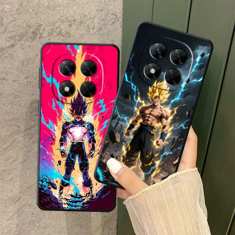 Casing Penutup Ponsel Lembut Hitam Dragon Ball Aura Vegeta untuk Xiaomi Redmi Note 9S 12S 10S 9 10 11 12 Pro 7 8 11S 13 14 Pro Plus