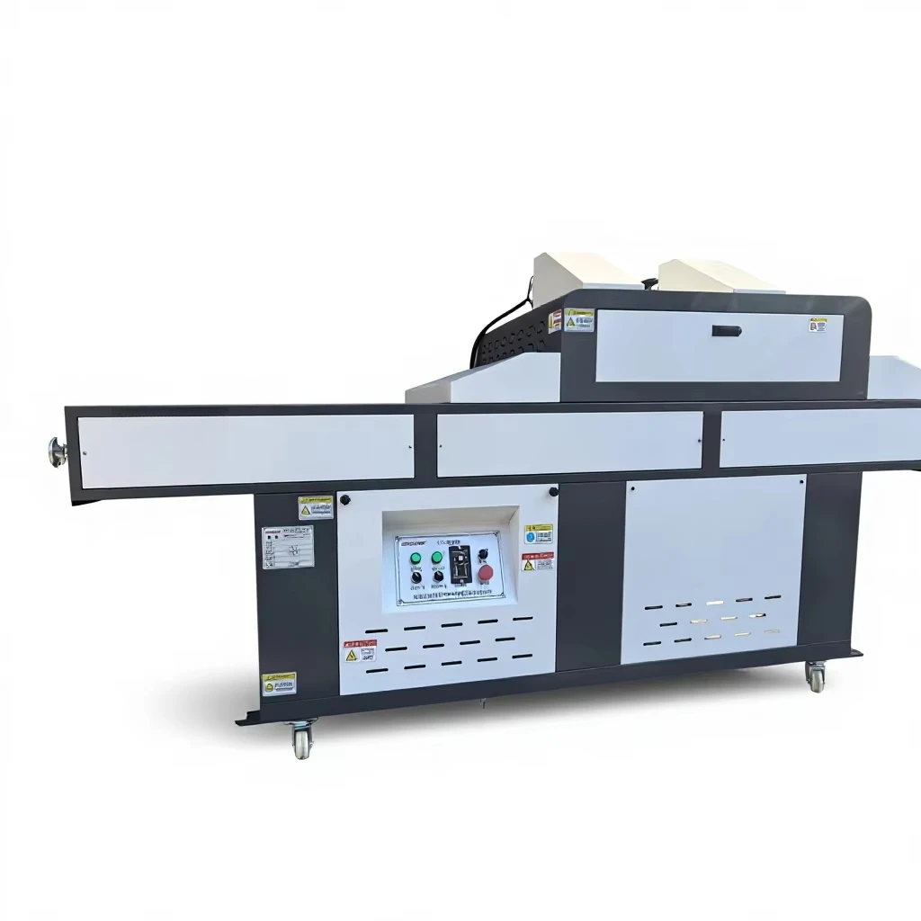 Flatbed Screen Printing Machine with Material Handling Robot and UV Curing Machine for Paper, Non-woven Fabric and Glass.