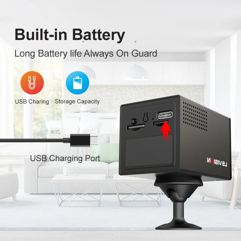 Ubox 4MP 4G SIM Mini cámara WiFi cámara de seguridad interior con visión nocturna PIR detección humana cámara de vigilancia inalámbrica CCTV