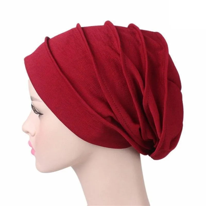 8 Colors Muslim Women Hijab Hat Cap Turban Headscarf Wrap Head Cover Cancer Cap