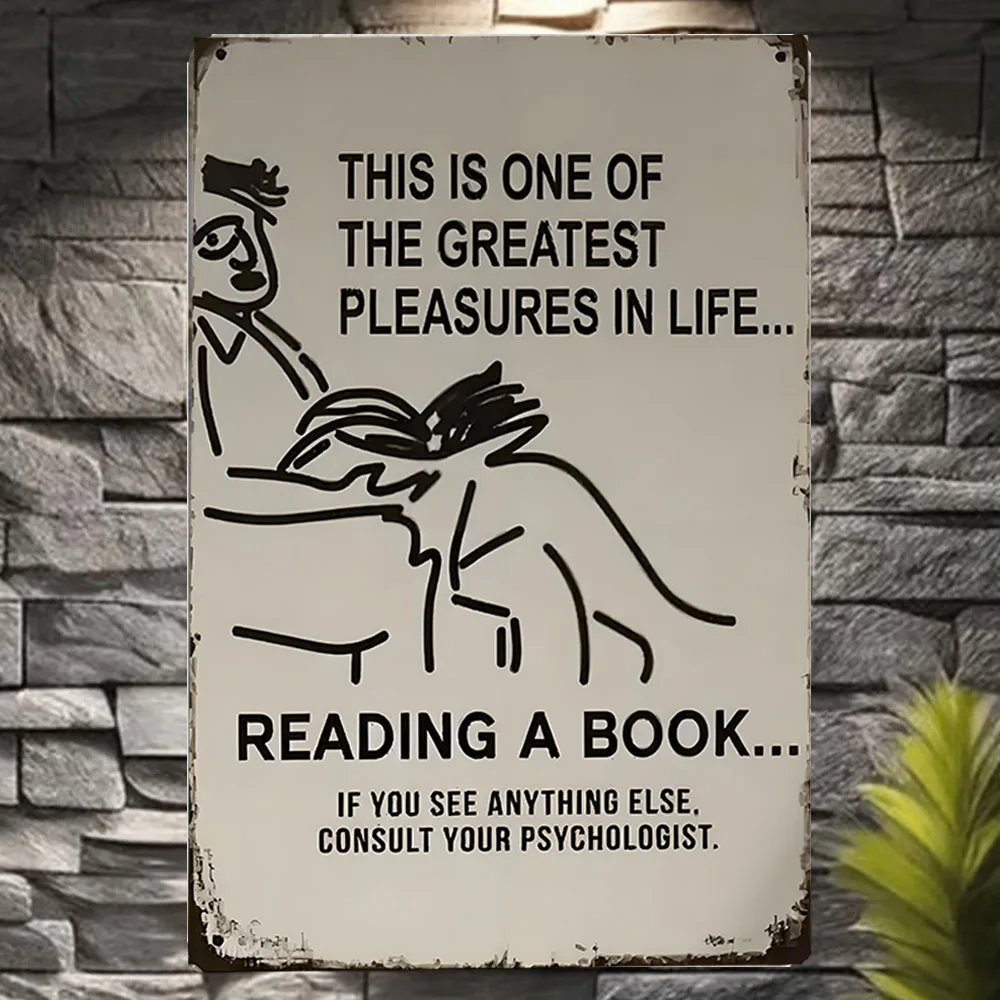 لافتة قصدير اقتباس للقراءة العتيقة - لوحة فنية جدارية معدنية مقاس 8 × 12 بوصة للمنزل والمدرسة والبار - احتفال برح الكتب