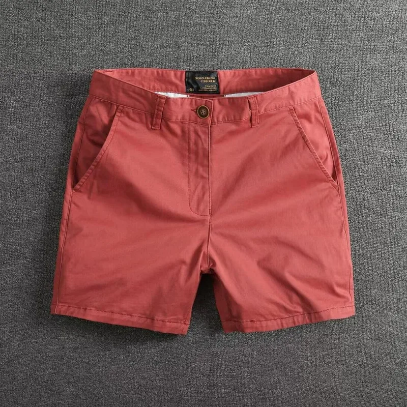 Summer New Quarter Length Shorts Men Casual Slim Fit Straight Cargo Shorts Stretch Three Quarter Beach Shorts