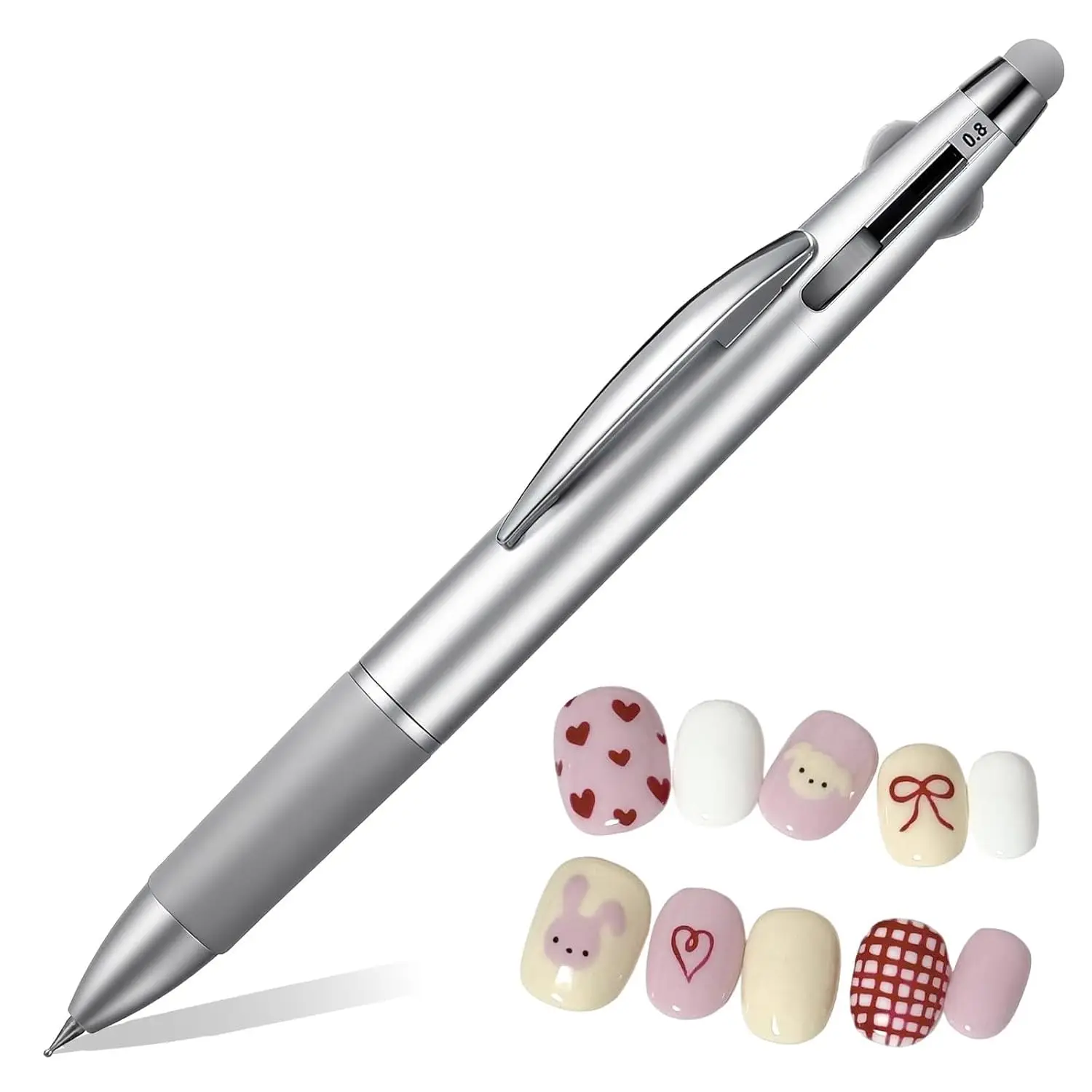 1/2Pcs 5 In 1 Nail Dotting Pen Nail Art Tools in Ballpoint Pen Design Nail Art Tip Dot Paint Manicure for Dot Drawing Home Salon
